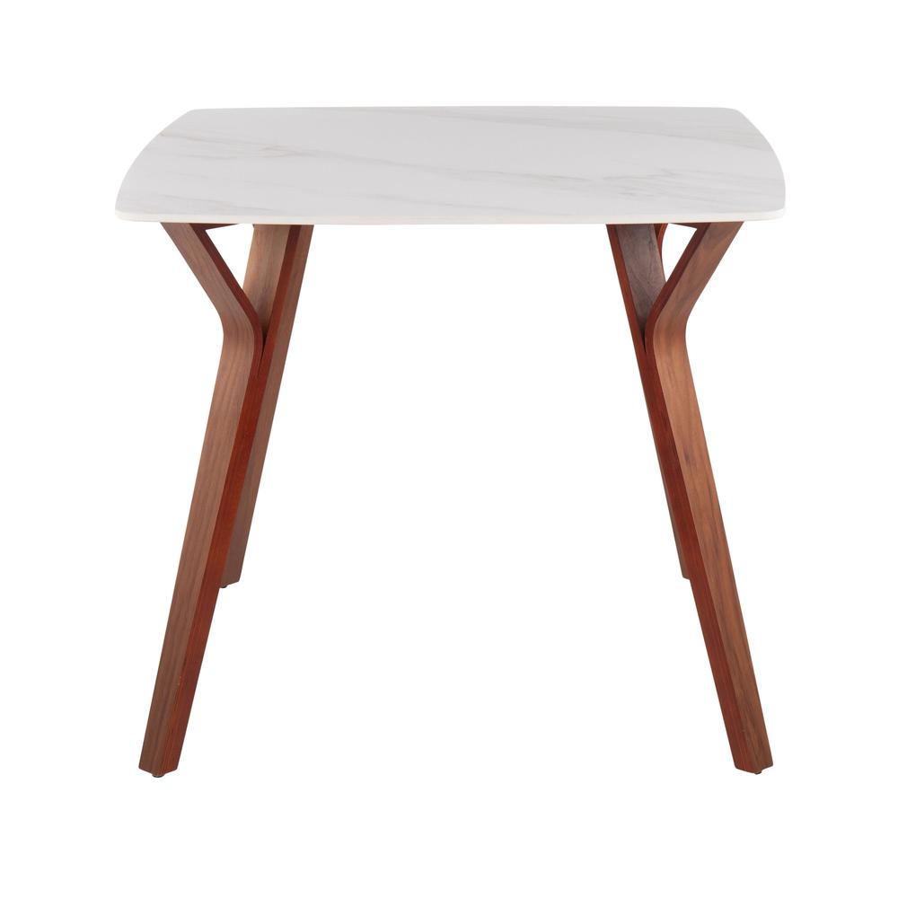Walnut Wood, White Marble Folia Dinette Table