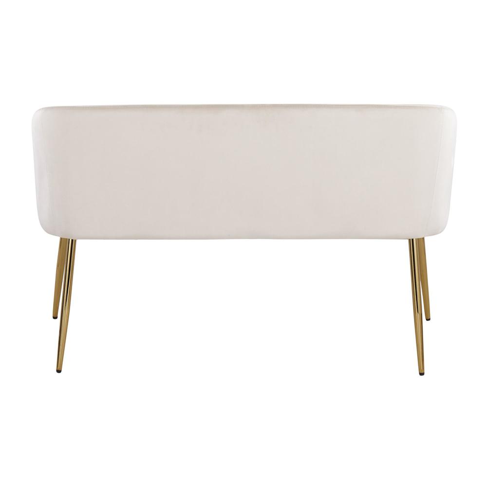 Gold Steel, Cream Velvet Fran Bench