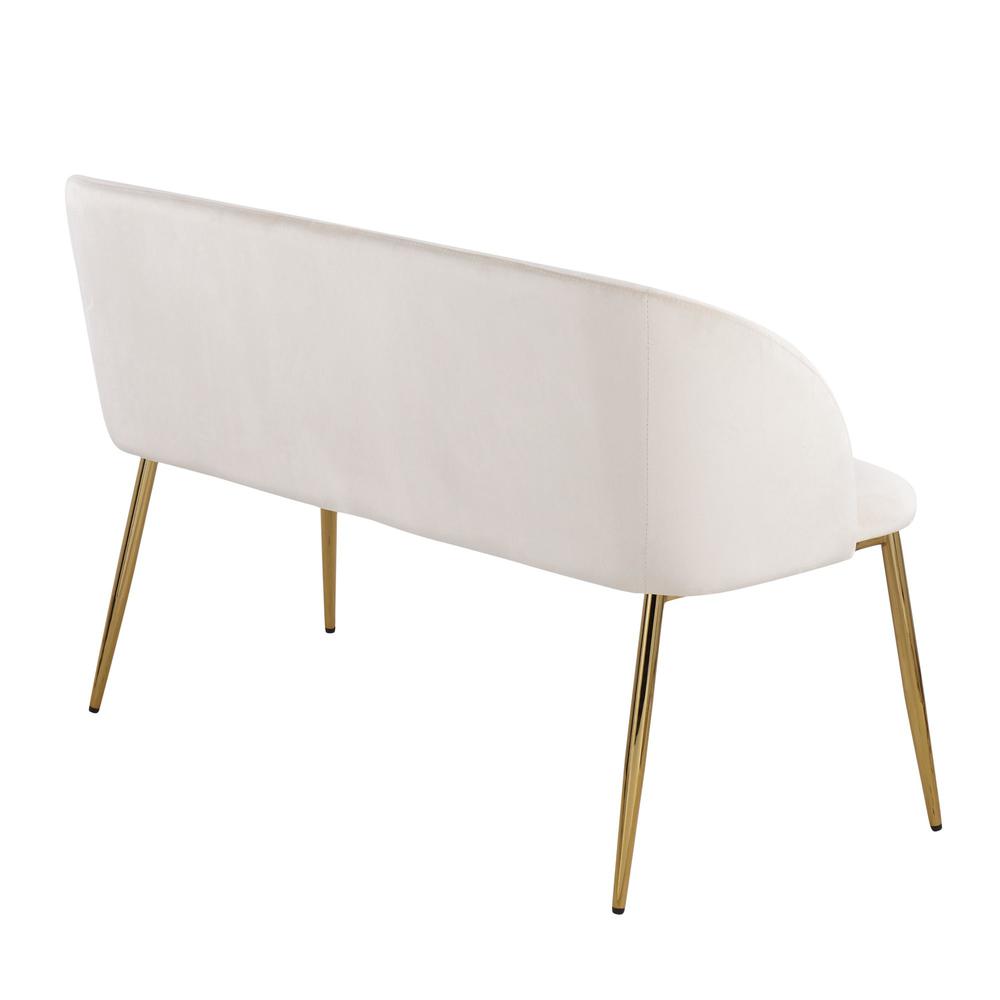 Gold Steel, Cream Velvet Fran Bench