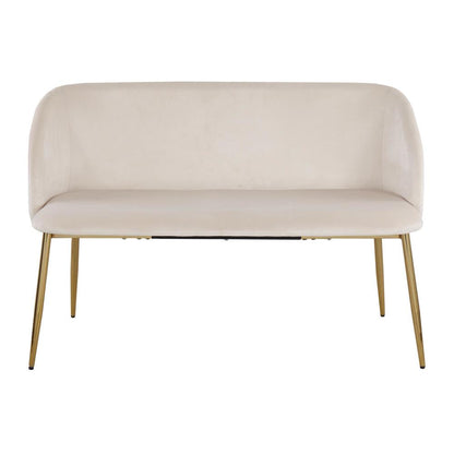 Gold Steel, Cream Velvet Fran Bench