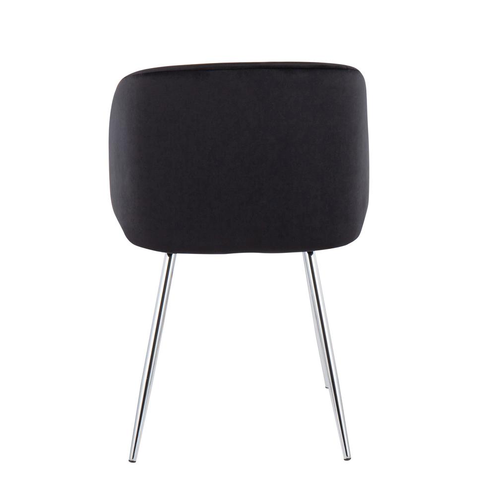 Chrome, Black Velvet Fran Chair - Set of 2