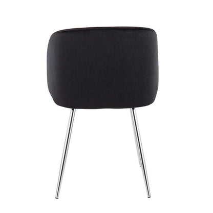 Chrome, Black Velvet Fran Chair - Set of 2
