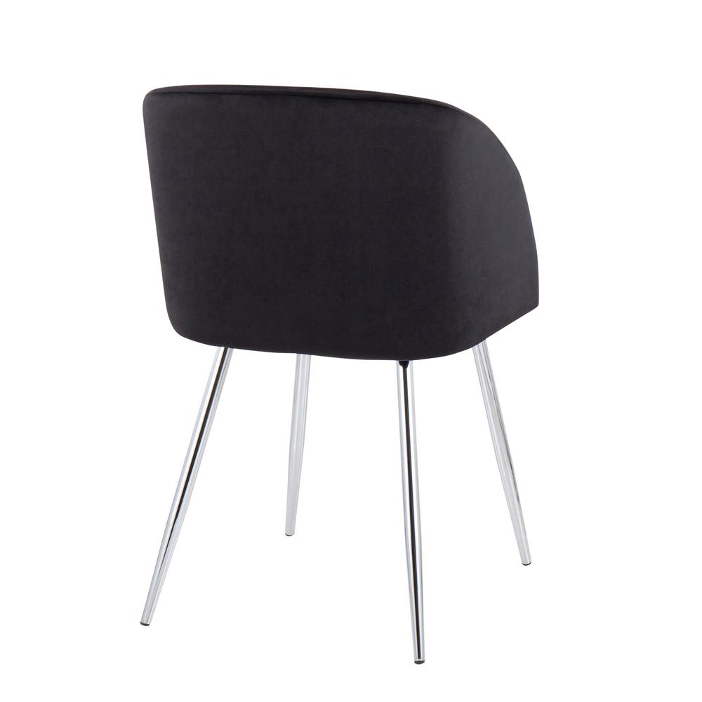 Chrome, Black Velvet Fran Chair - Set of 2