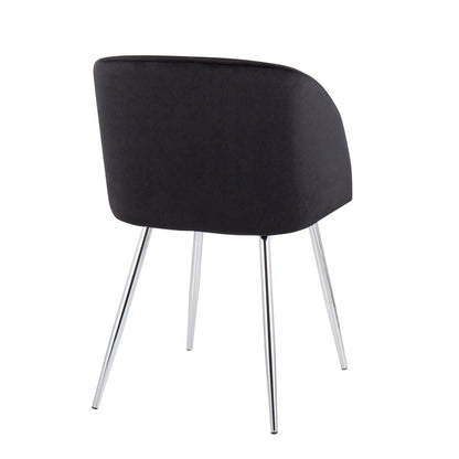 Chrome, Black Velvet Fran Chair - Set of 2