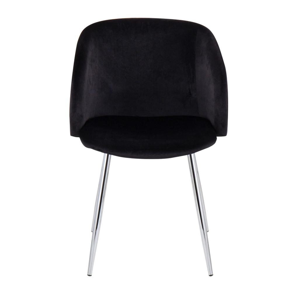 Chrome, Black Velvet Fran Chair - Set of 2