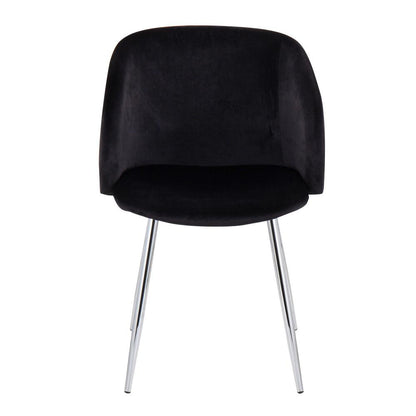 Chrome, Black Velvet Fran Chair - Set of 2