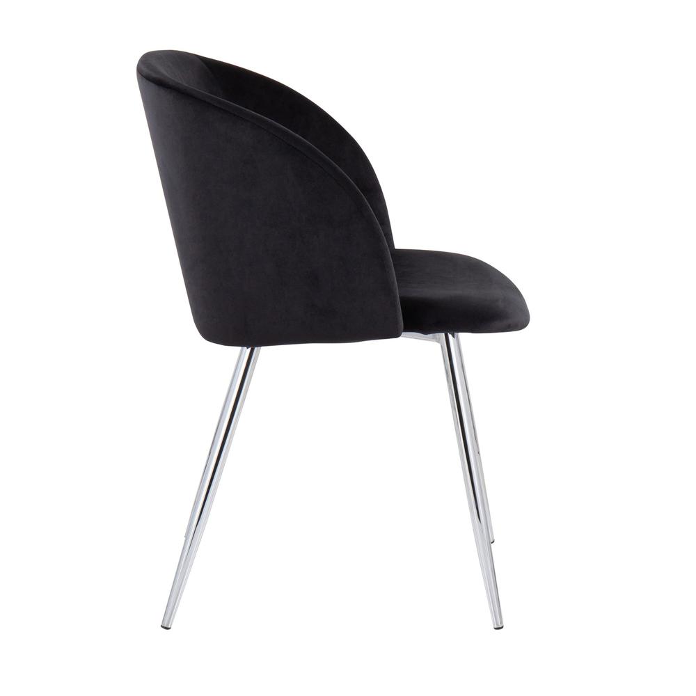 Chrome, Black Velvet Fran Chair - Set of 2