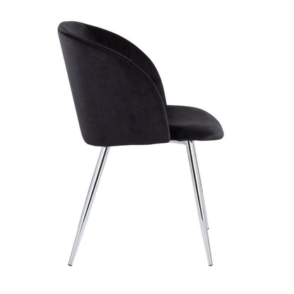 Chrome, Black Velvet Fran Chair - Set of 2