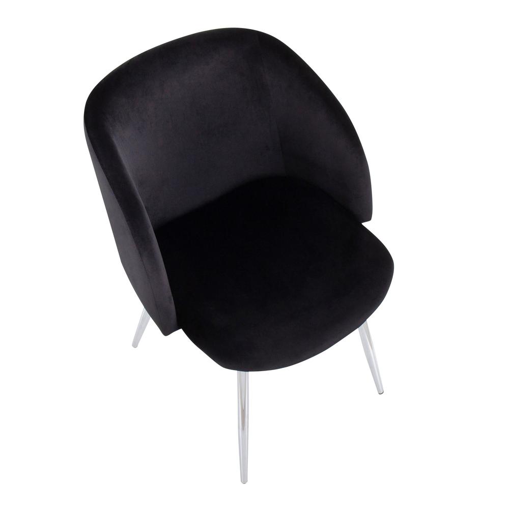 Chrome, Black Velvet Fran Chair - Set of 2