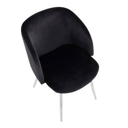 Chrome, Black Velvet Fran Chair - Set of 2