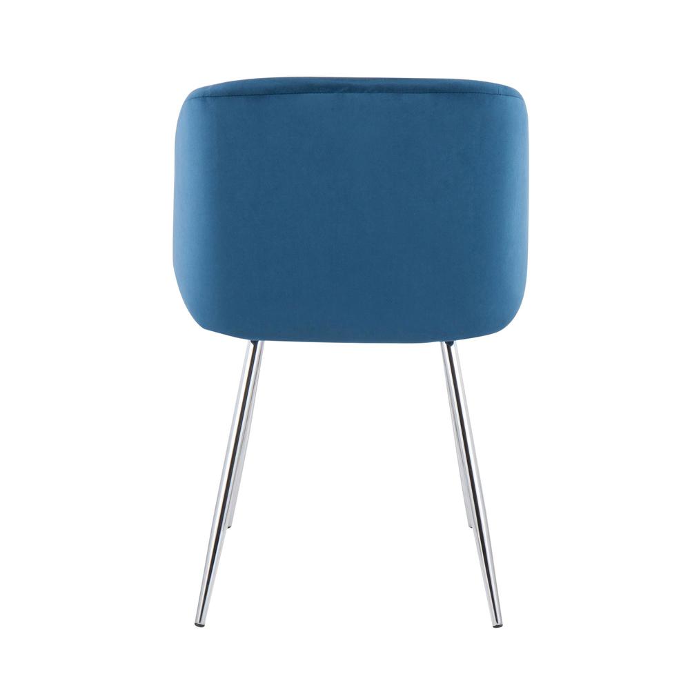 Chrome, Blue Velvet Fran Chair - Set of 2