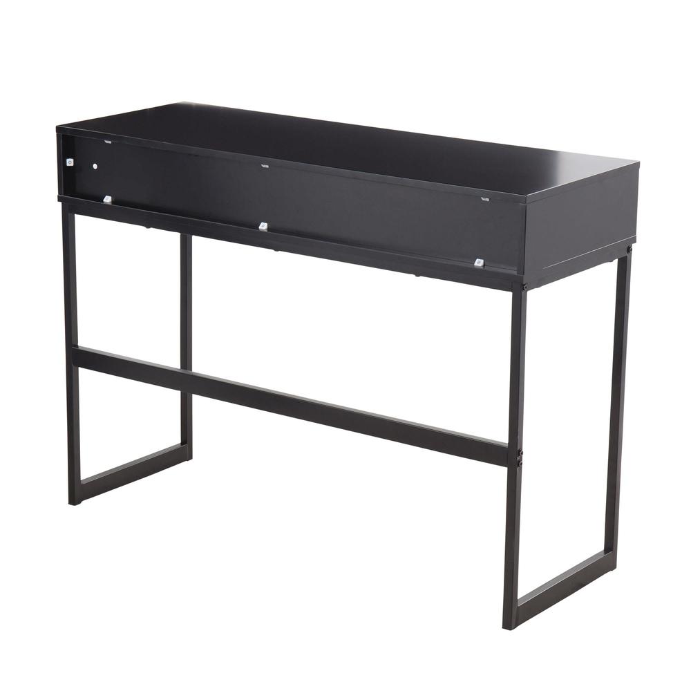 Black Metal, Black Wood Franklin Console Table
