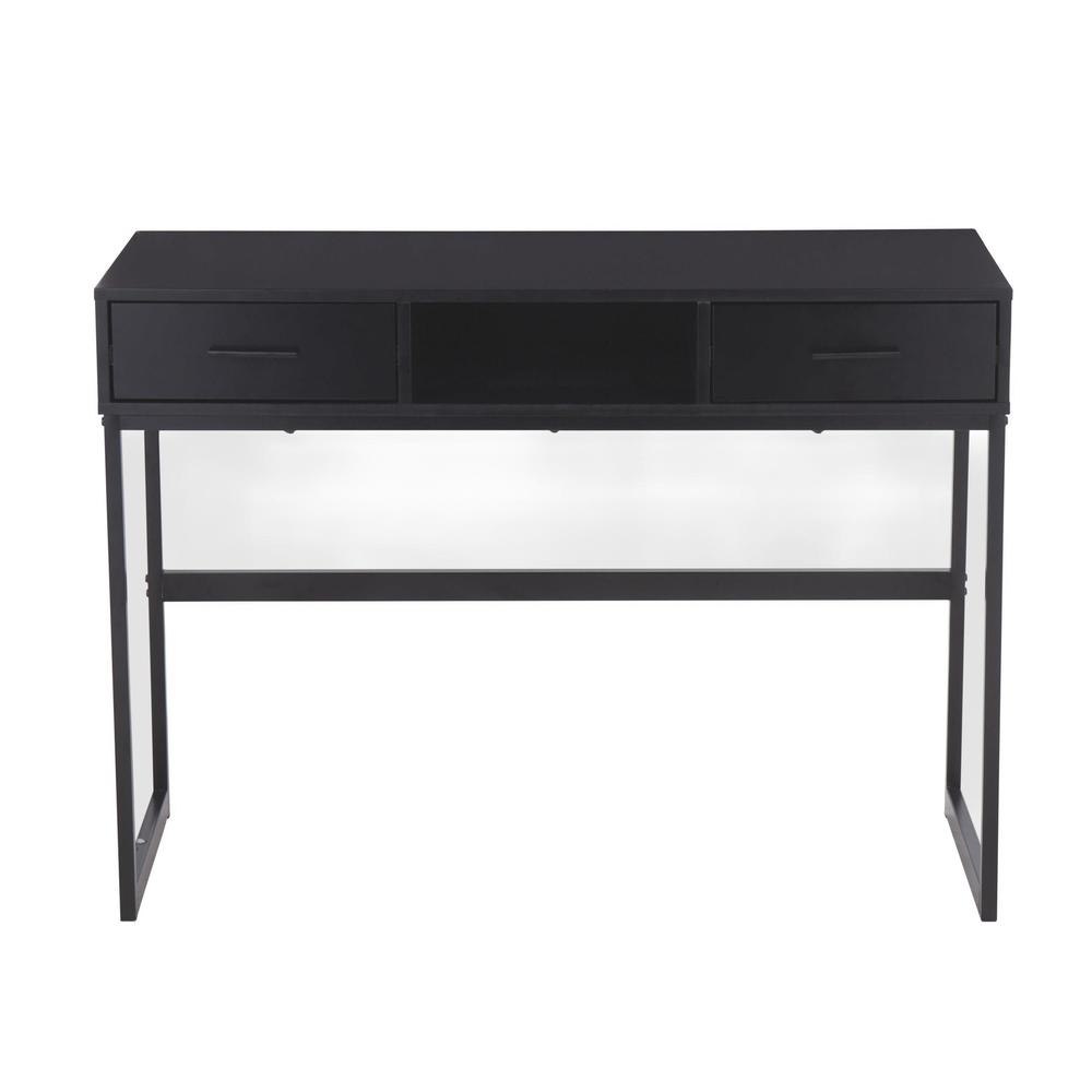Black Metal, Black Wood Franklin Console Table