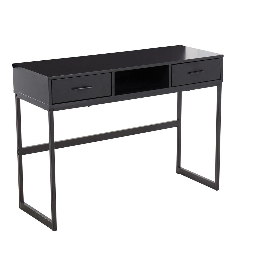 Black Metal, Black Wood Franklin Console Table