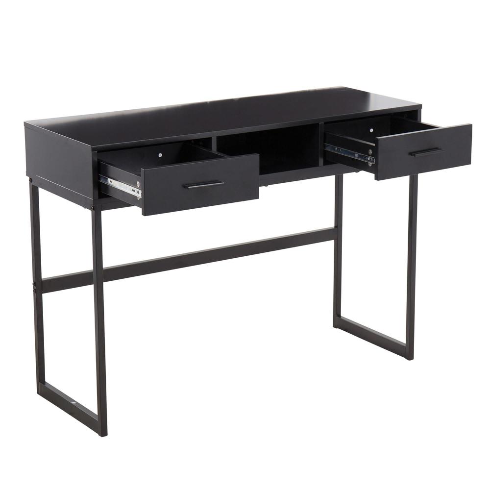 Black Metal, Black Wood Franklin Console Table