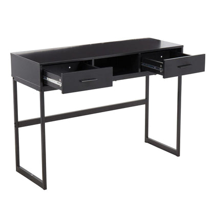 Black Metal, Black Wood Franklin Console Table