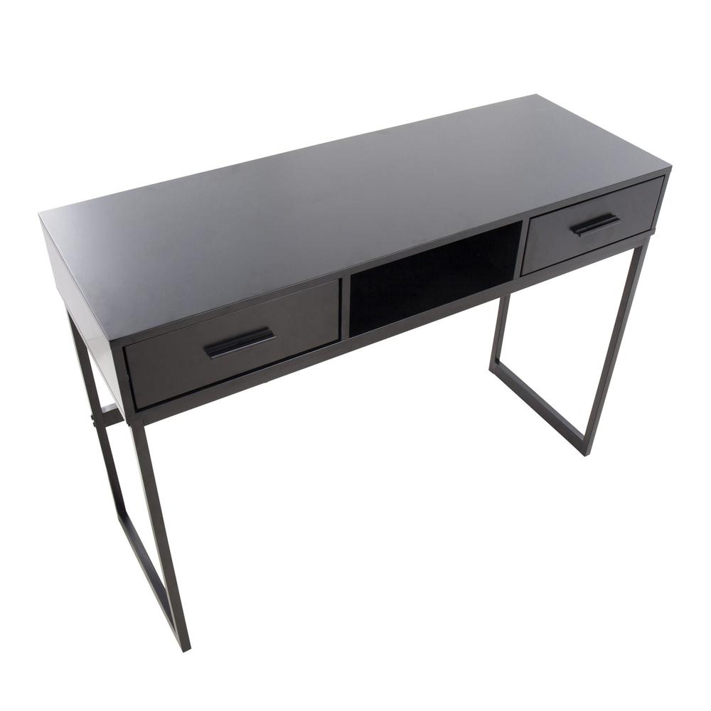 Black Metal, Black Wood Franklin Console Table
