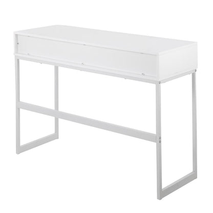 White Metal, White Wood Franklin Console Table