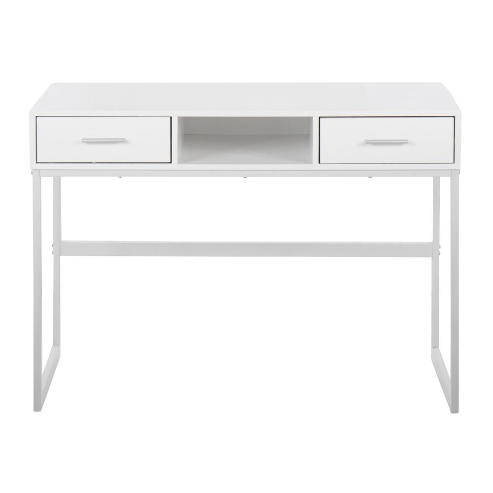 White Metal, White Wood Franklin Console Table