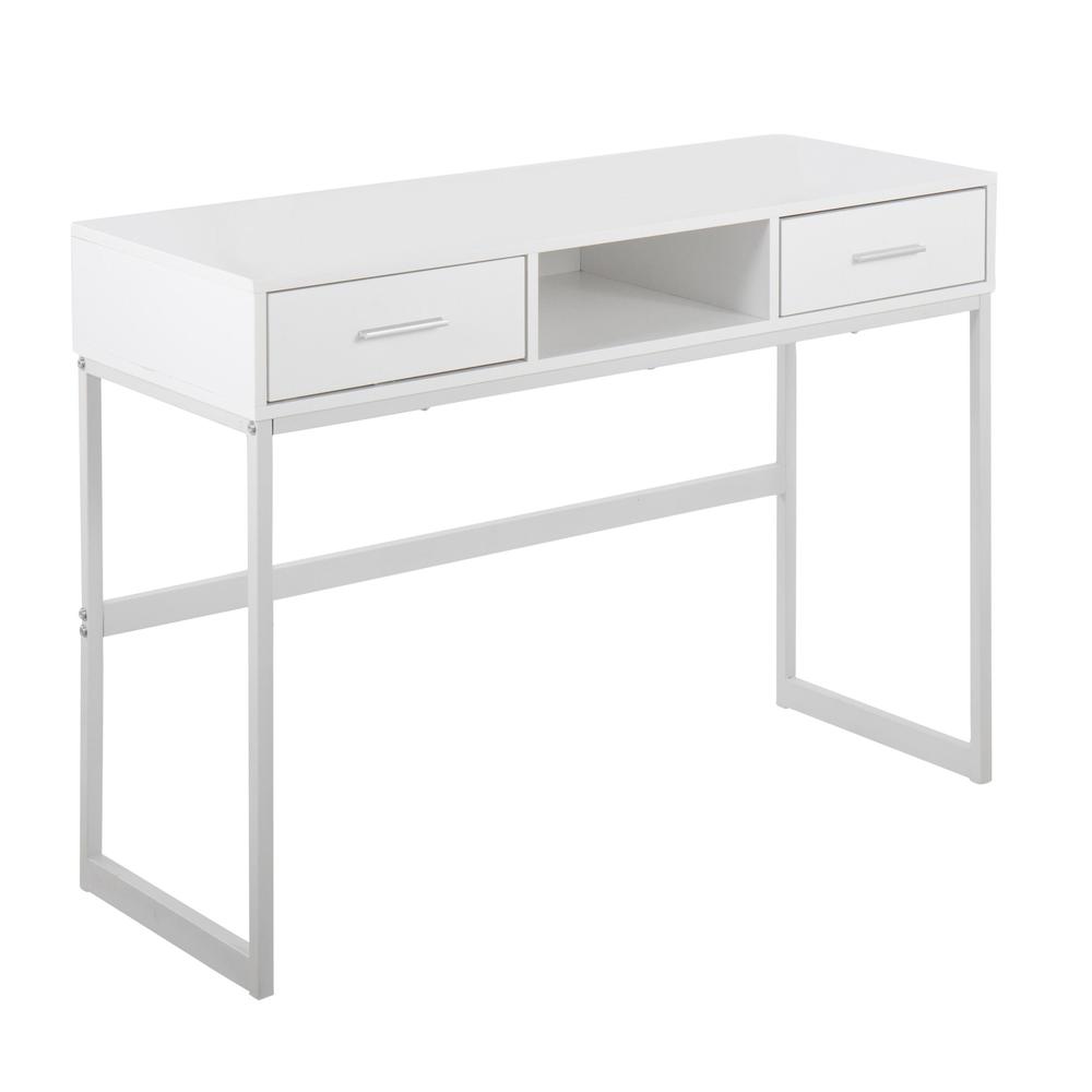 White Metal, White Wood Franklin Console Table