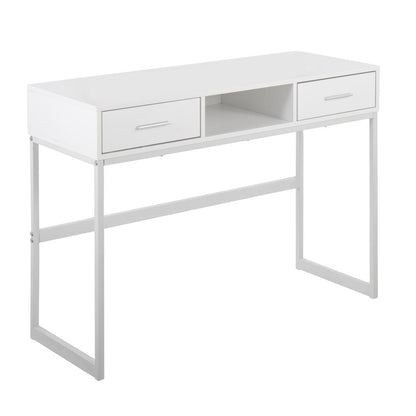 White Metal, White Wood Franklin Console Table