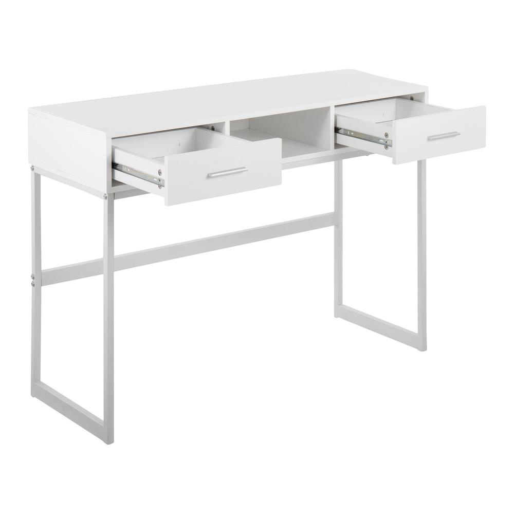 White Metal, White Wood Franklin Console Table