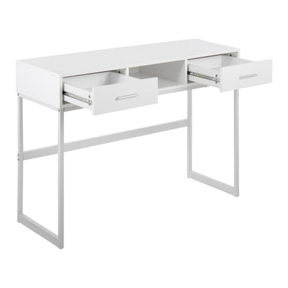 White Metal, White Wood Franklin Console Table