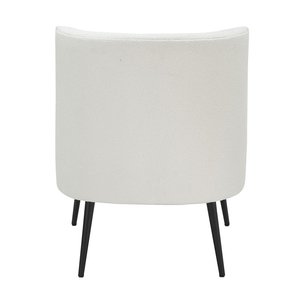 Black Metal, White Sherpa Fabric Fran Slipper Chair