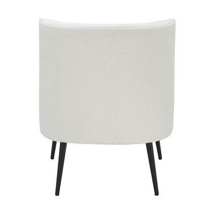 Black Metal, White Sherpa Fabric Fran Slipper Chair