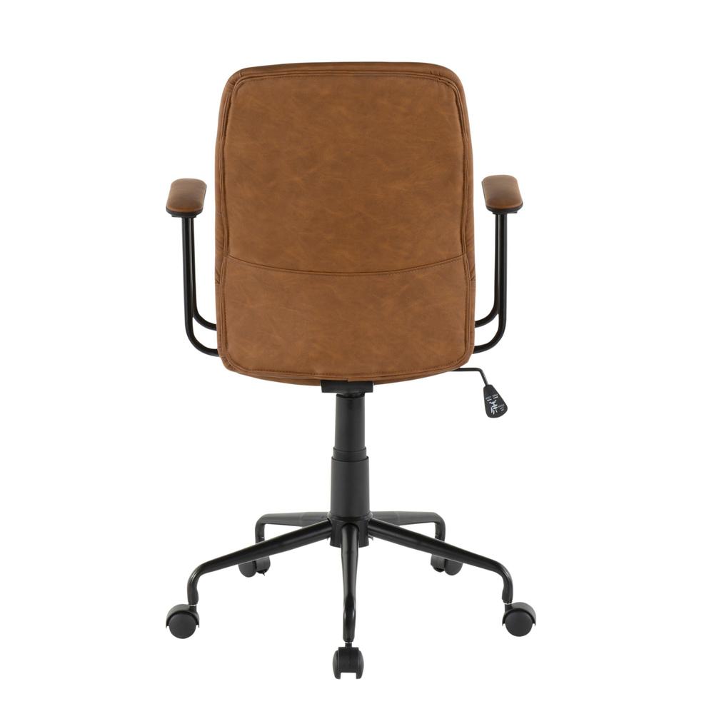 Black Metal, Brown PU Fredrick Office Chair