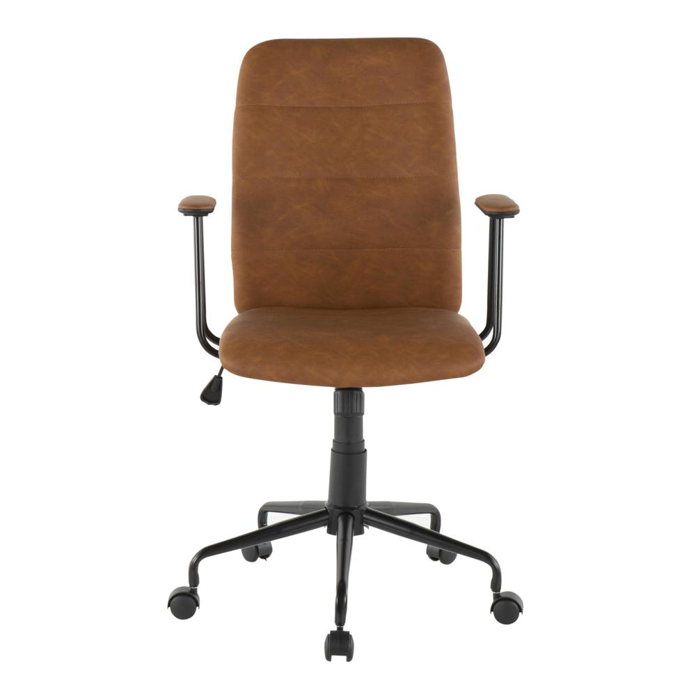 Black Metal, Brown PU Fredrick Office Chair