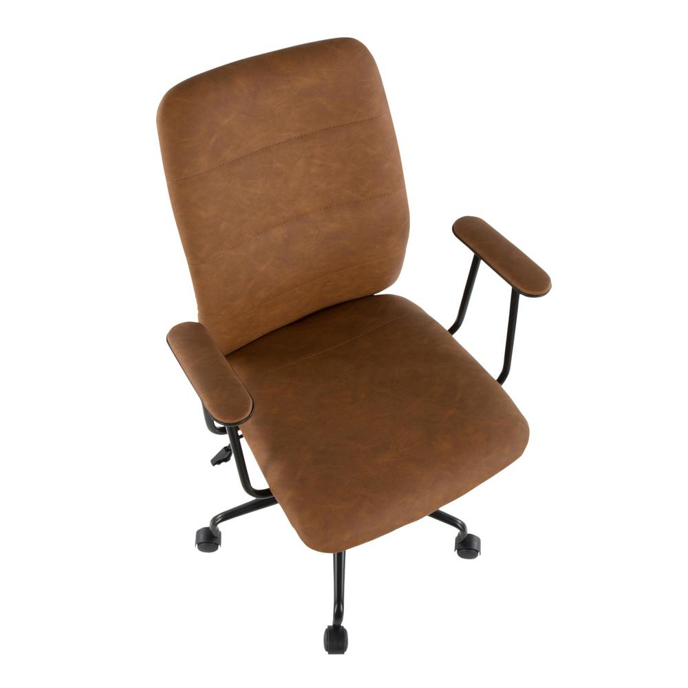 Black Metal, Brown PU Fredrick Office Chair