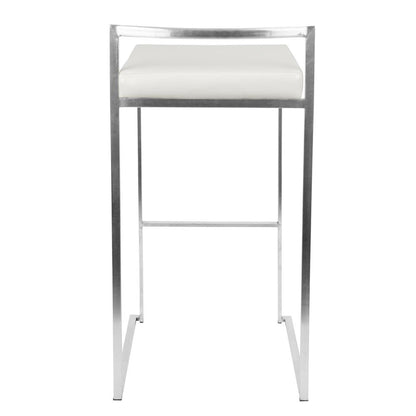 White Fuji Stacker Barstool - Set of 2