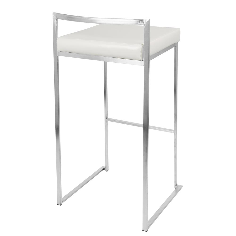 White Fuji Stacker Barstool - Set of 2