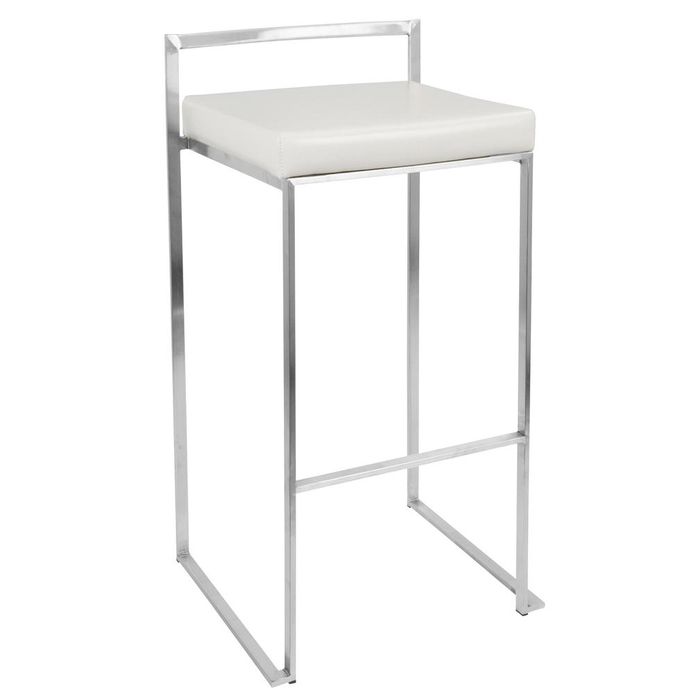 White Fuji Stacker Barstool - Set of 2