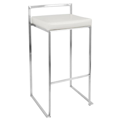White Fuji Stacker Barstool - Set of 2