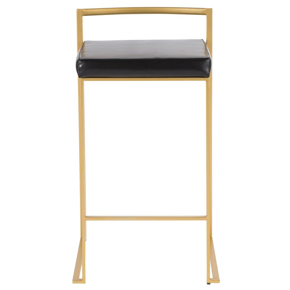 Gold, Black Fuji Stacker Counter Stool - Set of 2
