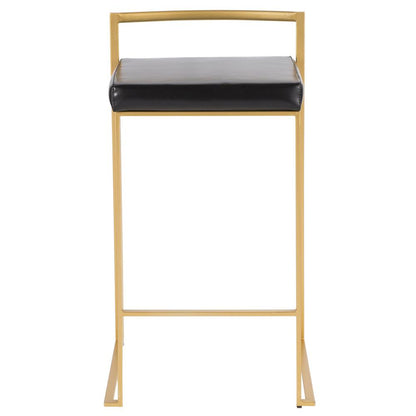 Gold, Black Fuji Stacker Counter Stool - Set of 2
