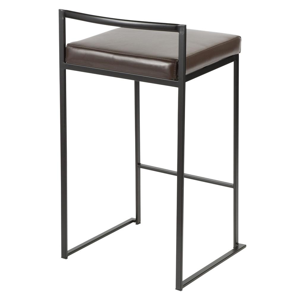 Black, Brown Fuji Stacker Counter Stool - Set of 2