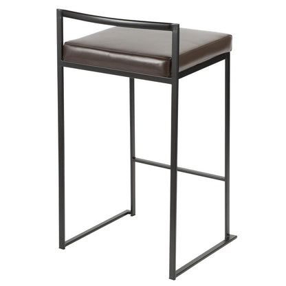 Black, Brown Fuji Stacker Counter Stool - Set of 2