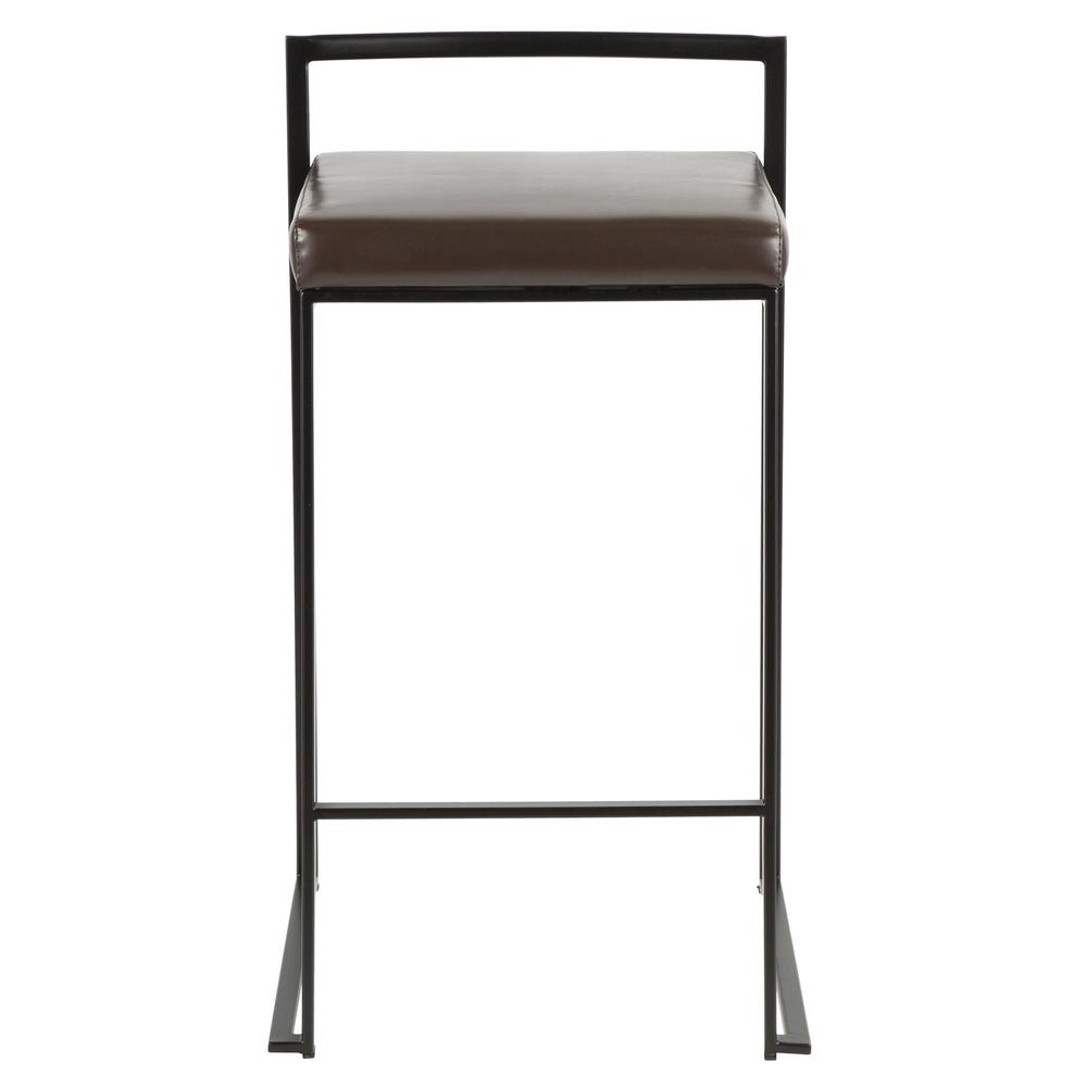 Black, Brown Fuji Stacker Counter Stool - Set of 2