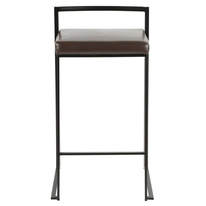 Black, Brown Fuji Stacker Counter Stool - Set of 2