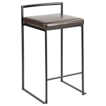Black, Brown Fuji Stacker Counter Stool - Set of 2