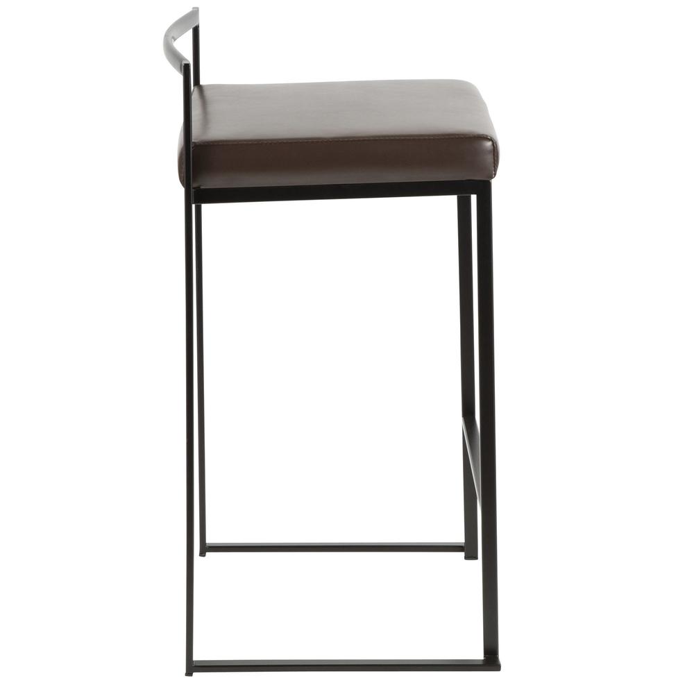 Black, Brown Fuji Stacker Counter Stool - Set of 2