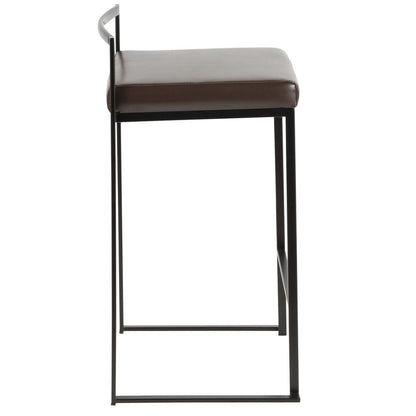 Black, Brown Fuji Stacker Counter Stool - Set of 2