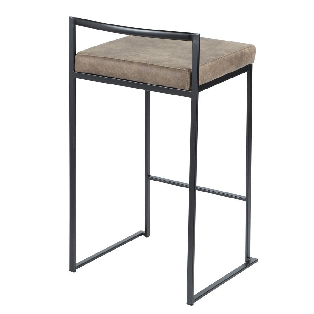 Black, Brown Cowboy Fabric Fuji Stacker Counter Stool - Set of 2