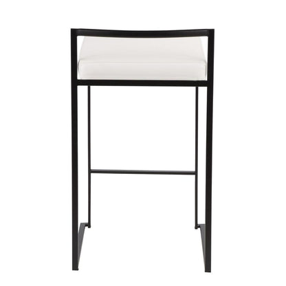 Black, White Fuji Stacker Counter Stool - Set of 2