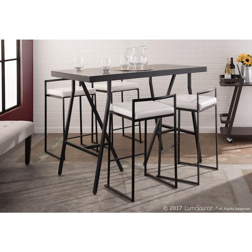 Black, White Fuji Stacker Counter Stool - Set of 2