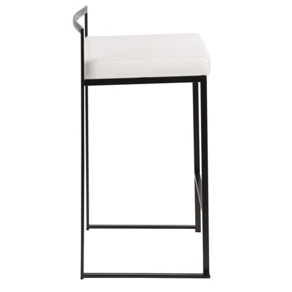 Black, White Fuji Stacker Counter Stool - Set of 2