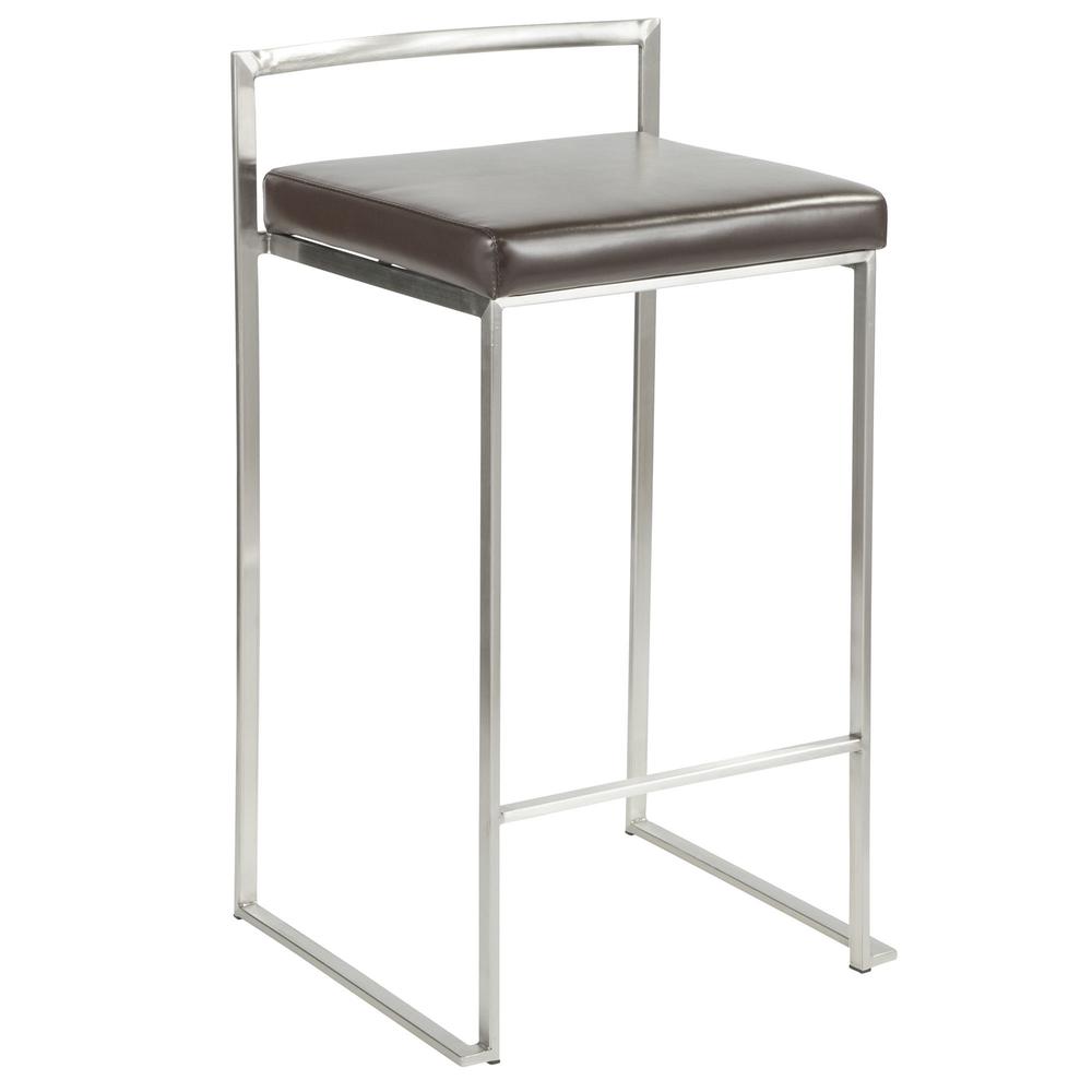 Brown Fuji Stacker Counter Stool - Set of 2